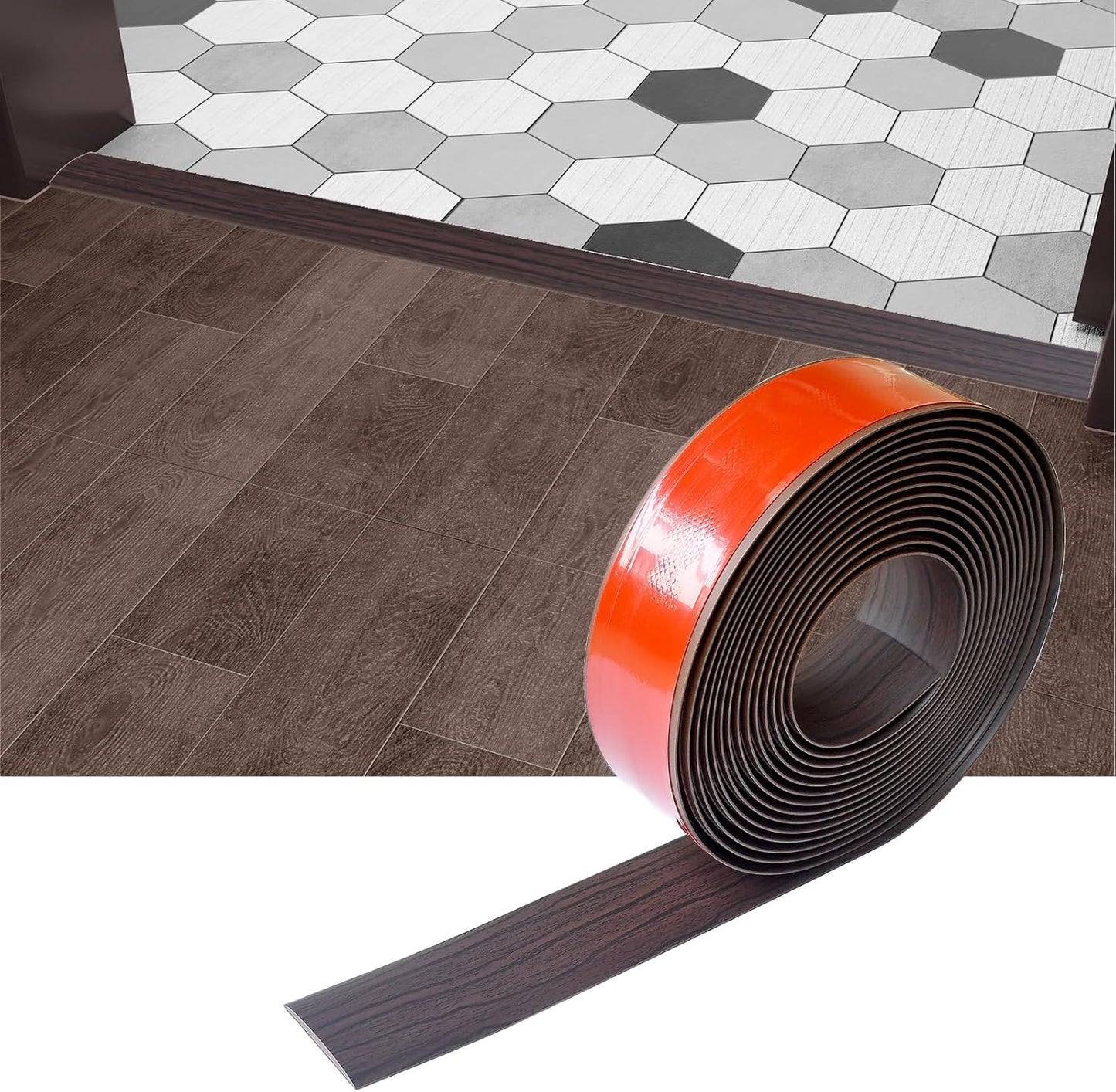 Floor/Door Flat Transition Strip & Self Adhesive Floor Vinyl Floor Edge Trim Laminate Floor Gap Covering Joining Strip