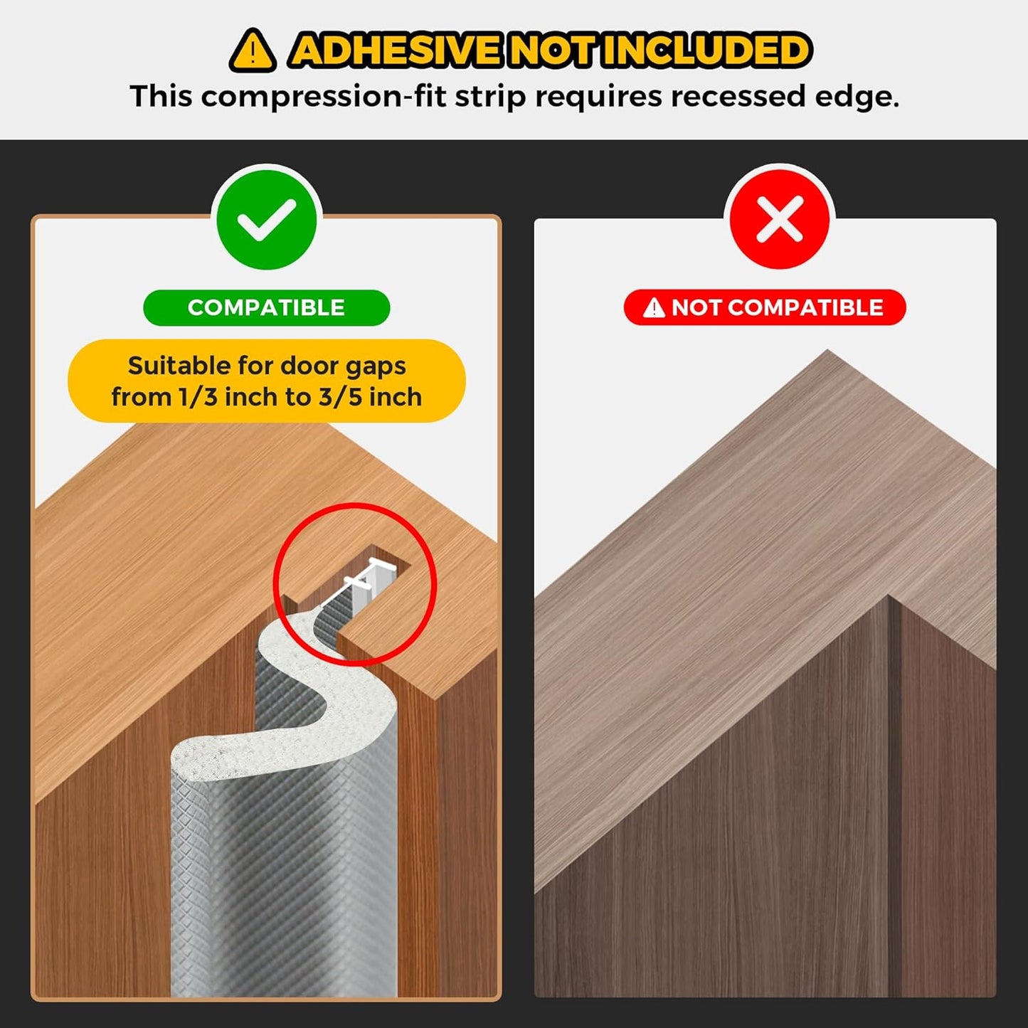 Weather Stripping Door Seal Strip Soundproof Q Foam Tape, Exterior Door Insulation Strip for Large Gap, Easy to Install(Grey, 30FT)