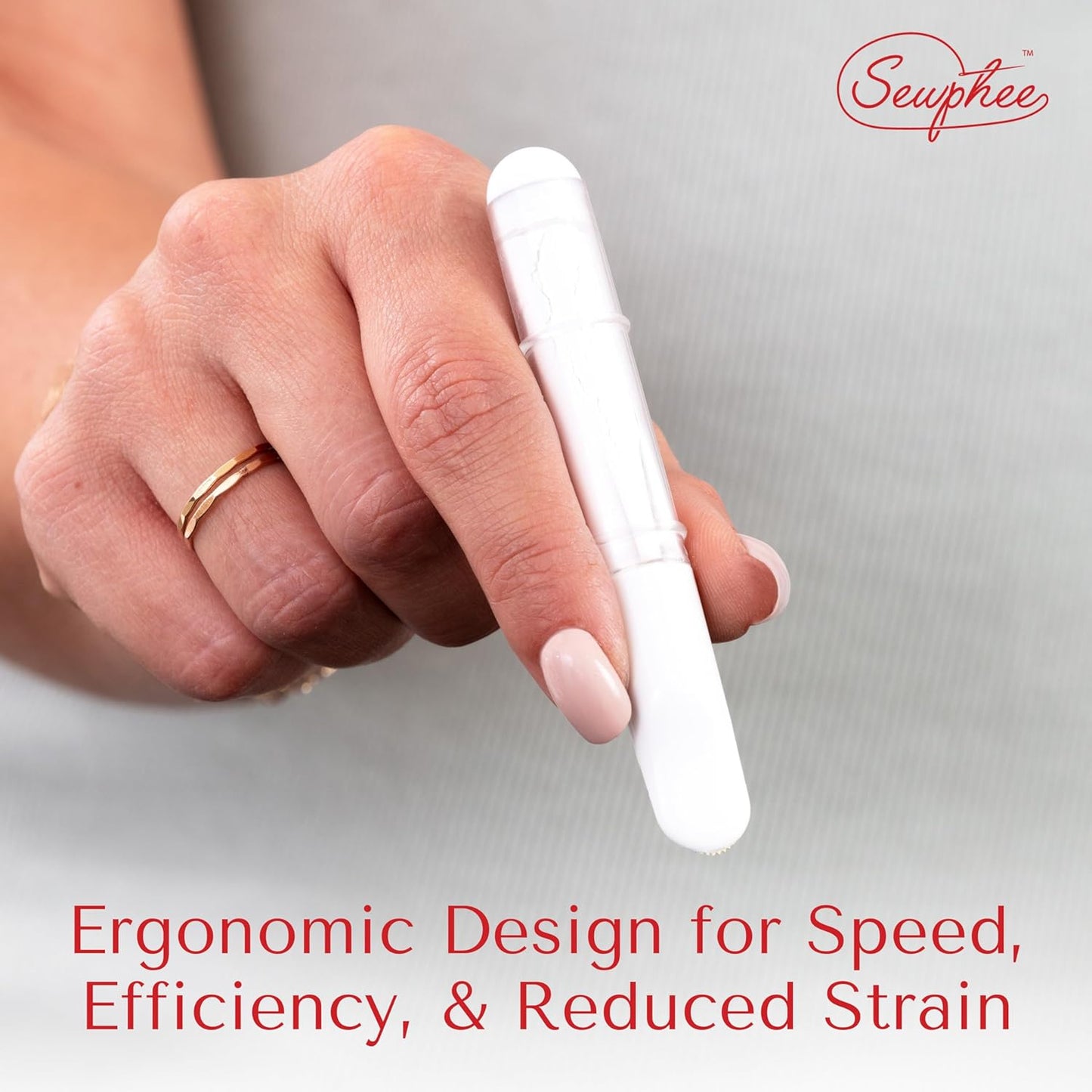 Fabric Markers for Sewing – Ergonomic Tailors Chalk Pen with Improved Dosing Wheel for Sharp Lines - Washable Sewing Chalk Marking Pens that are Compatible with Most Fabrics - White 1 Pack