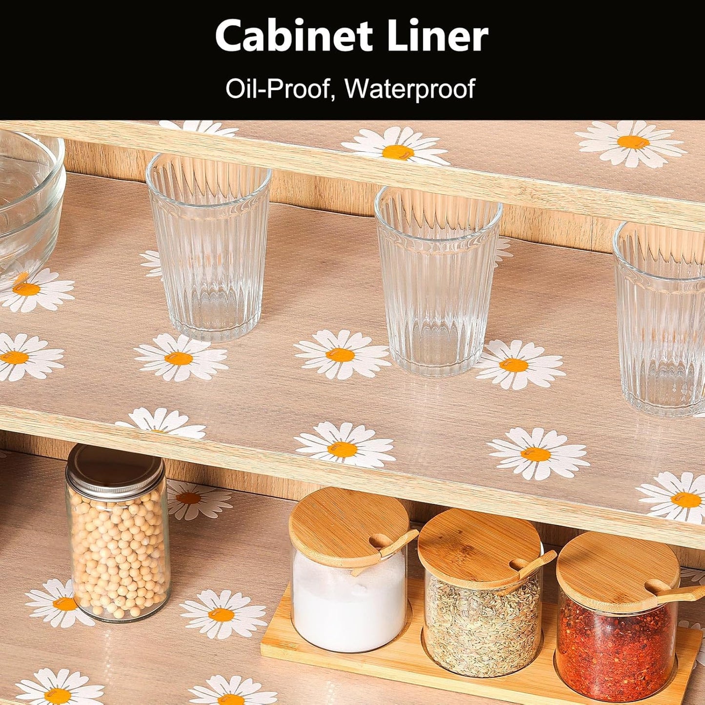 INNOLITES Shelf Liners for Kitchen Cabinets, Non Adhesive Drawer Cabinet Liner, Waterproof Oil-Proof Non-Slip Shelf Liner for Kitchen Pantry Refrigerator 23.6" x 118"