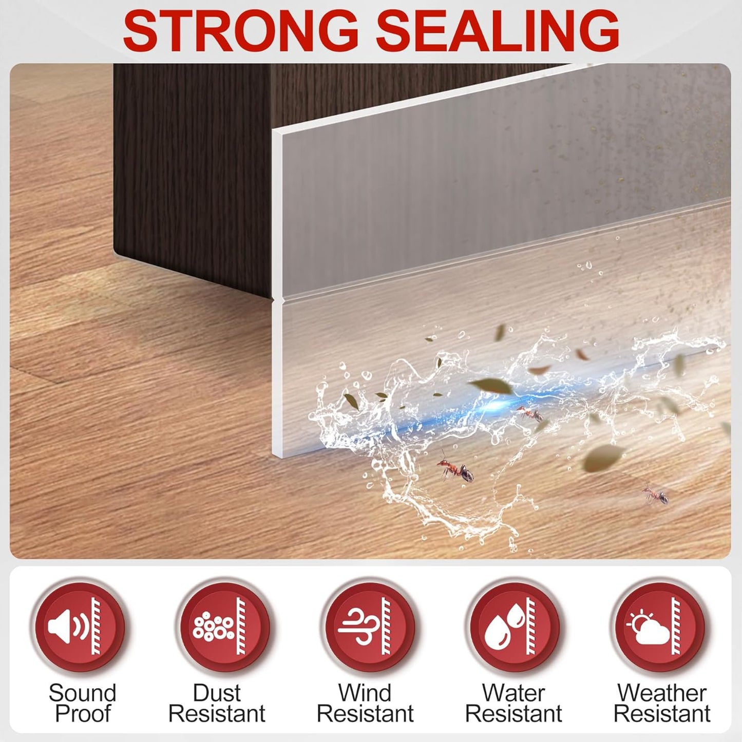 MYFAMIREA Door Weather Stripping 1IN (W) x 20FT (L) Door Draft Stopper Seal Tape Silicone Seal Strip Self Adhesive Shower Sweep Insulation Tape Side Bottom Strip for Sliding Glass Window Gap, Clear