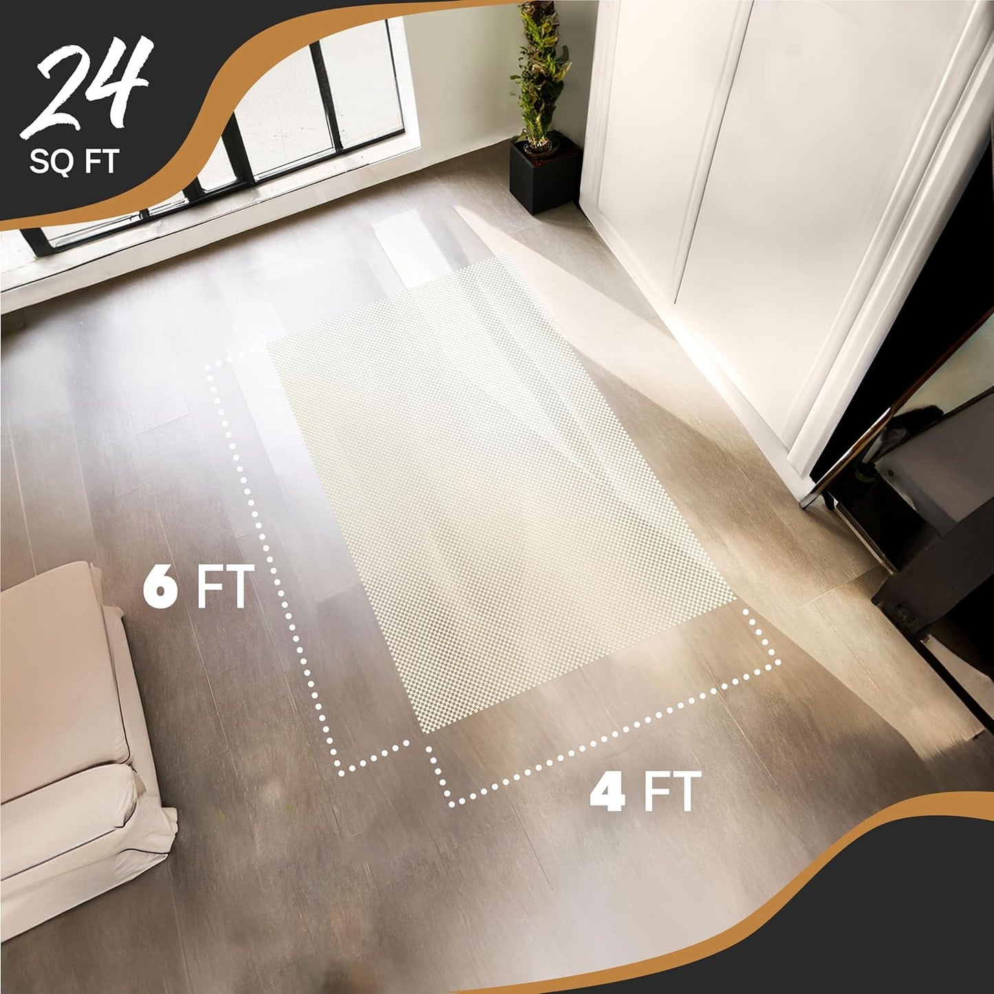 Nevlers 4'x6' White Non Slip Rug Pads | PVC Foam Rug Gripper for Hardwood Floors | Customizable Open Weave Area Rug Pad & Carpet Pad Design| Anti Skid Rug Gripper Pad | Rug Stoppers to Prevent Sliding