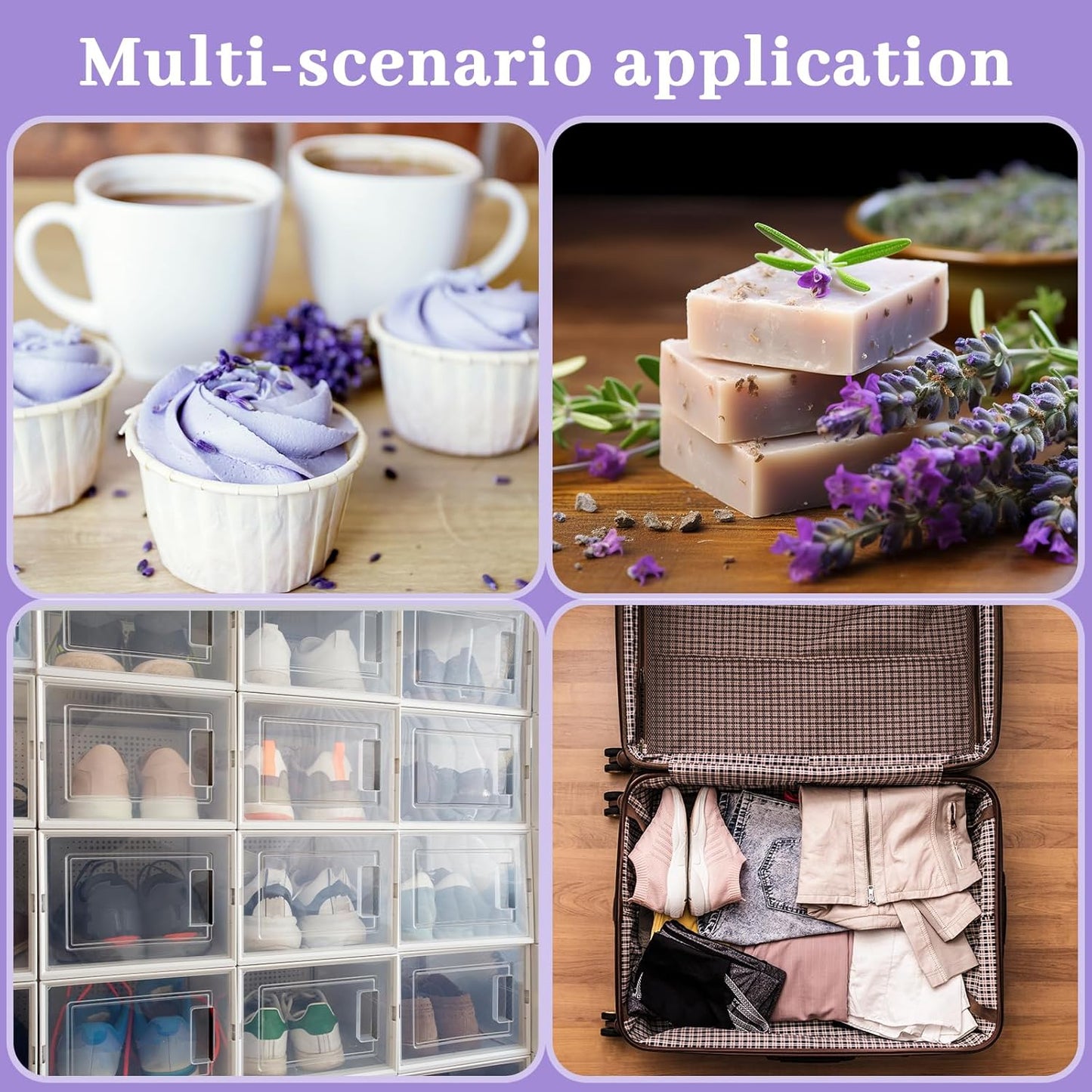 36 Pack Lavender sachets 100% Natural Dried Lavender Buds, French Lavender Strong Smell Fragrance for Drawers Closets Fresh Scents Home