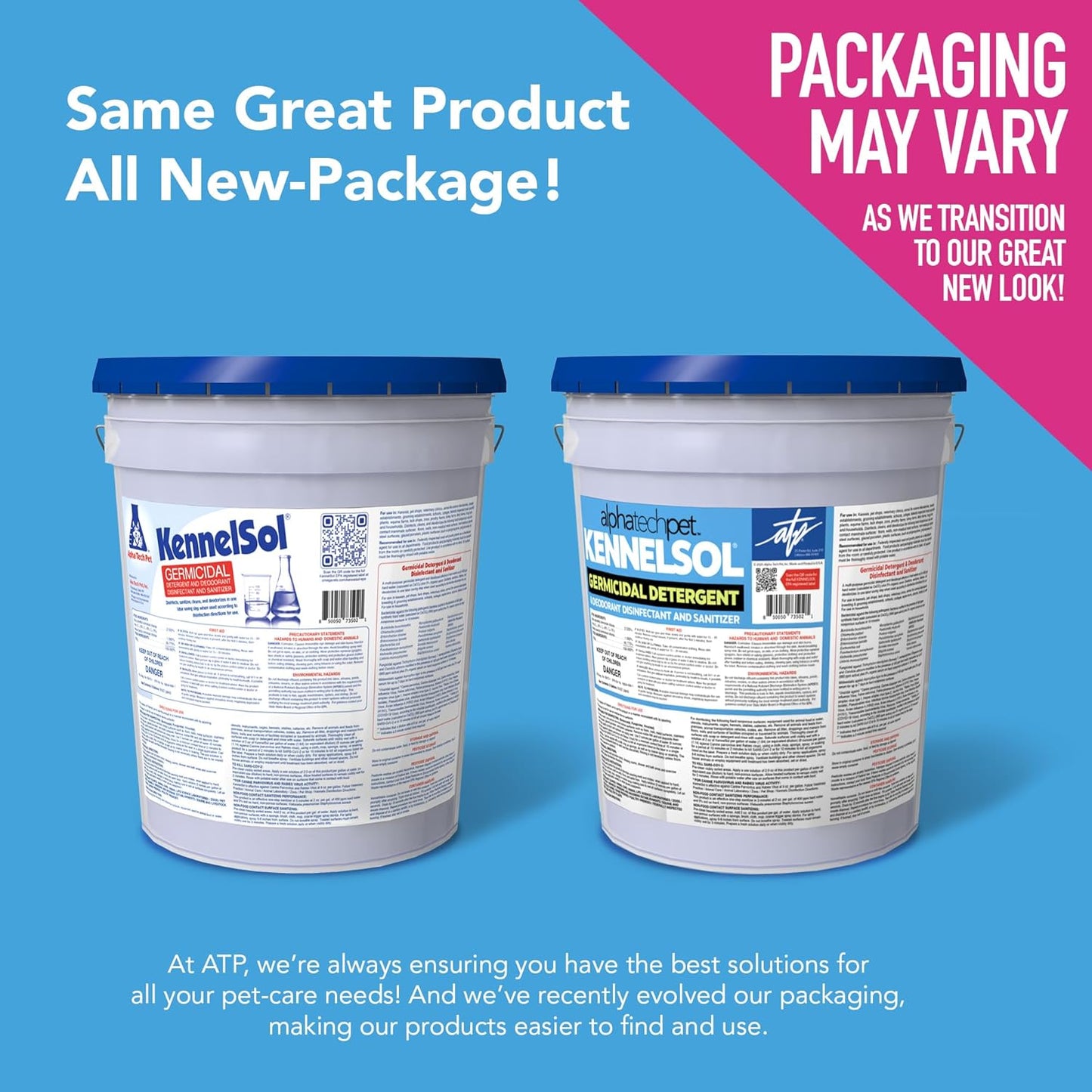 ATP KennelSol 1-Step Kennel Cleaner - 5 Gallons Liquid Disinfectant, Effective Against Bacteria and Viruses, Deodorizer Wintergreen Scent by Alpha Tech Pet