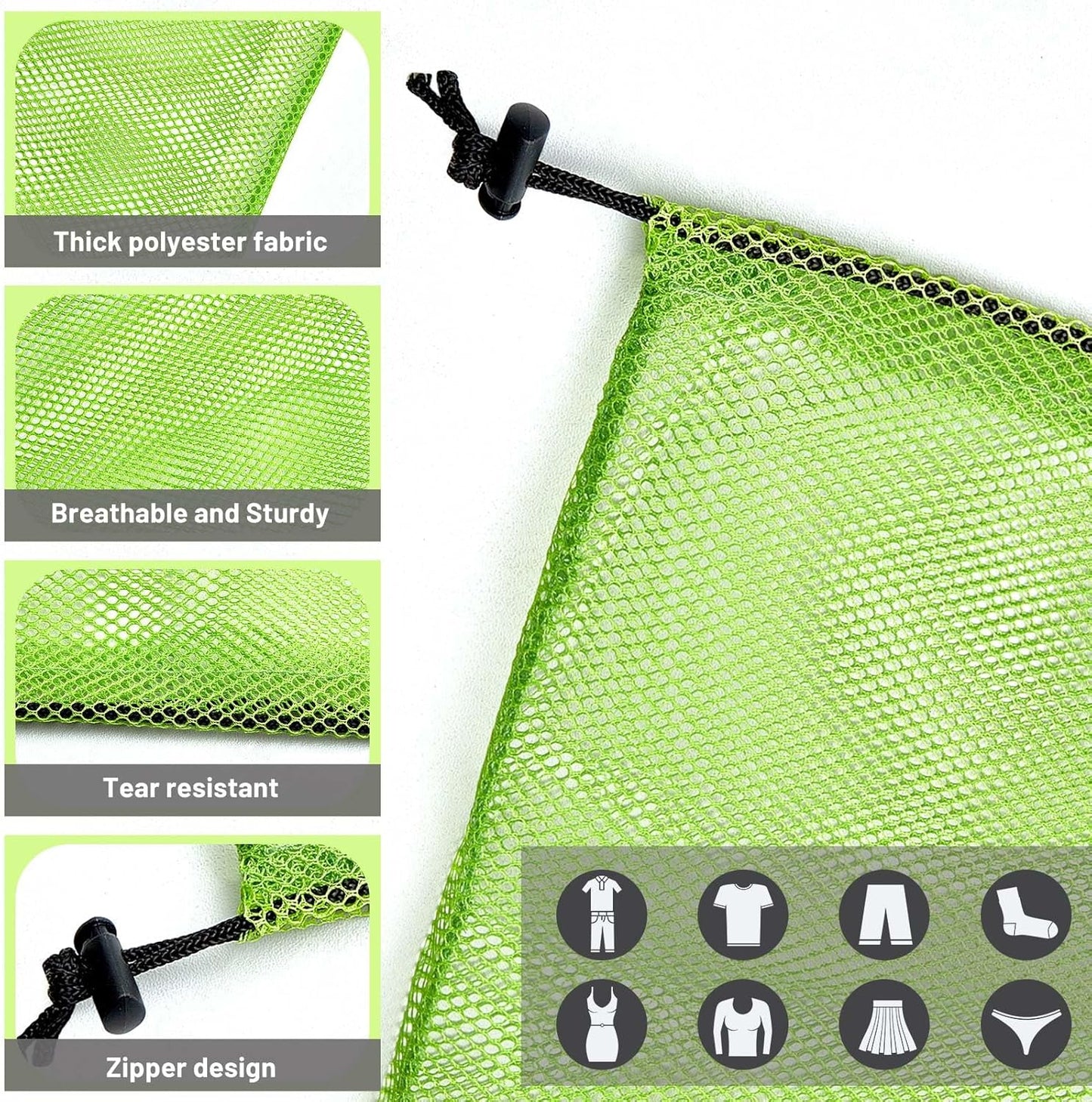 Berlune 12 Pcs Large Laundry Bag Colorful Extra Large Mesh Laundry Bag Bulk with Drawstring Heavy Duty Mesh Machine Washable Drawstring Pouch (38 * 26in)