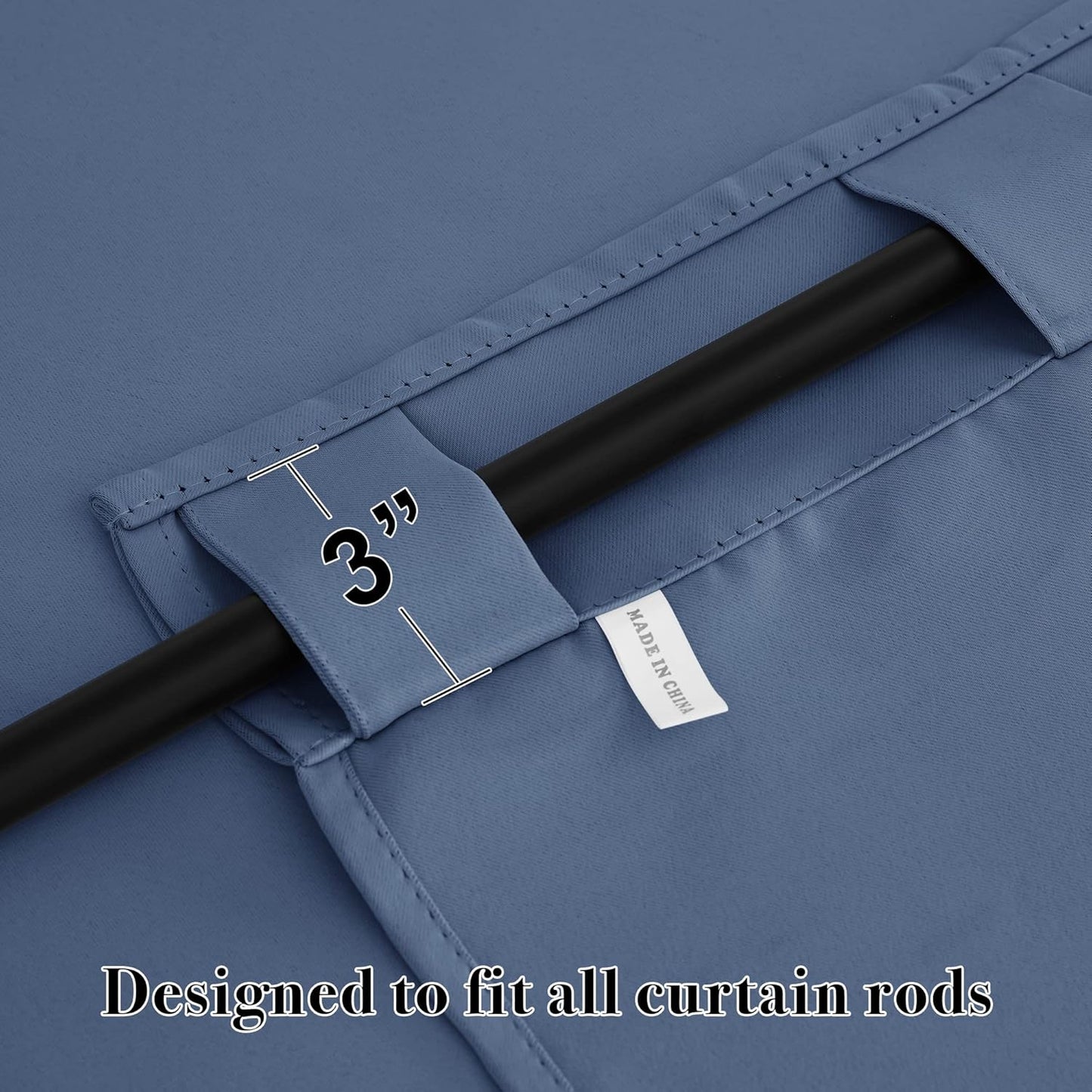 RYB HOME Coastal Blackout Curtains for Bedroom - Thermal Insulated Curtains and Drapes Privacy Shades for Living Room Dining Closet, W42 x L80 inch, 2 Panels, Aqua