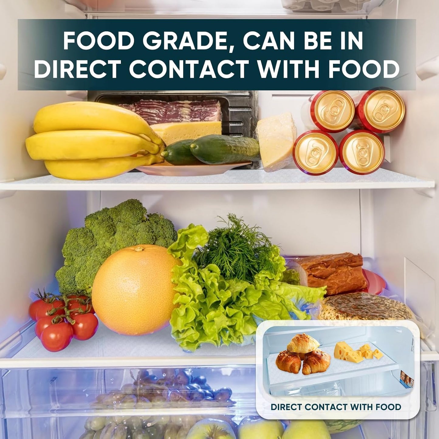 Shelf Liners for Kitchen Cabinets Non-Adhesive & Washable,Non Slip Cabinet Liners for Shelves Waterproof & Oil Proof,Clear Plastic Drawer Liner,Easy to Cut & Food-Grade EVA 12'' x 20' x 4 Rolls CT-122