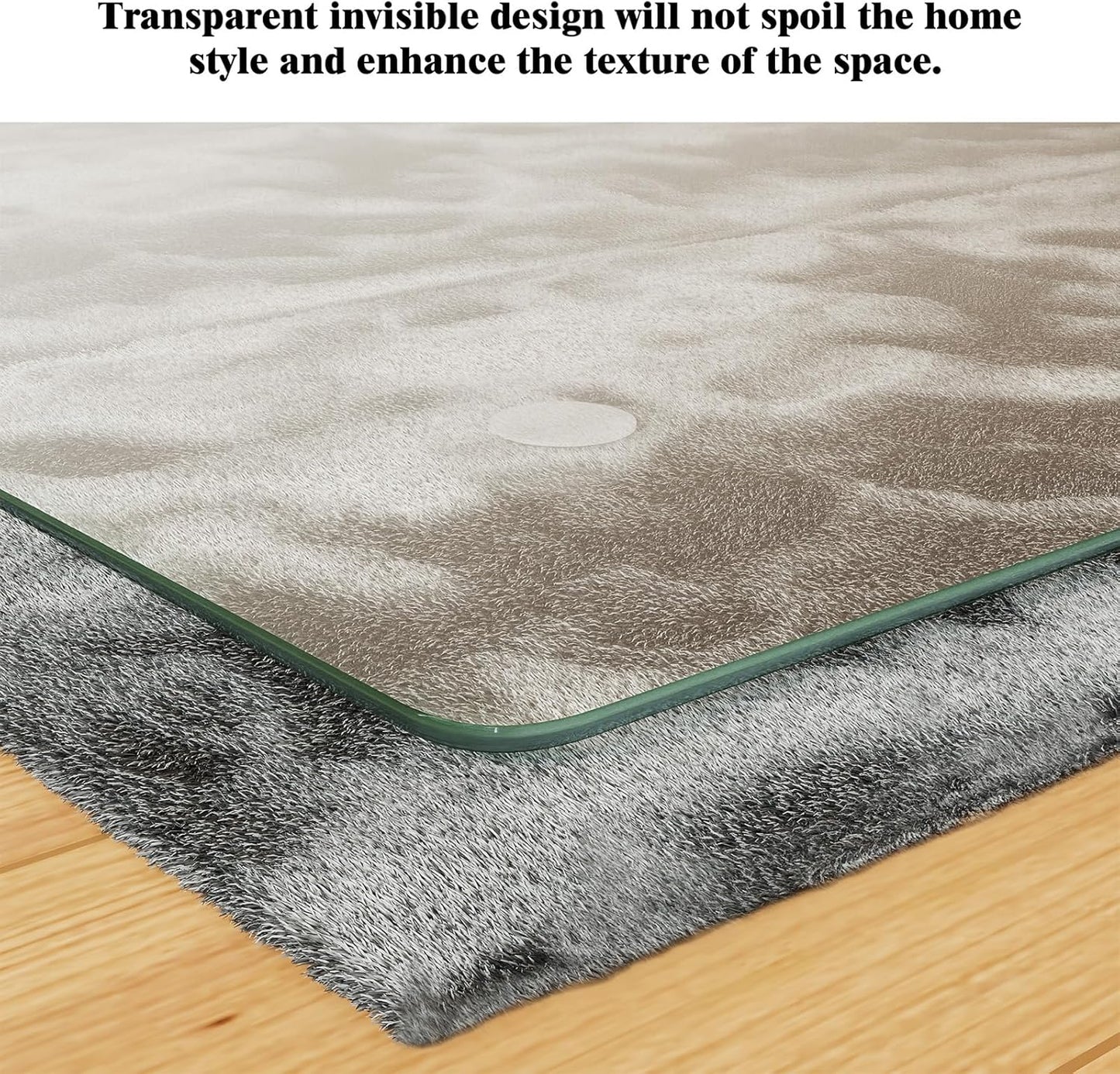 Koonmi Tempered Glass Chair Mat for Hardwood Floors & Carpets, 36" x 46“ Transparent Heavy Duty Office Floor Protector with Noise-Free Gliding Shatterproof for Home Office Desk