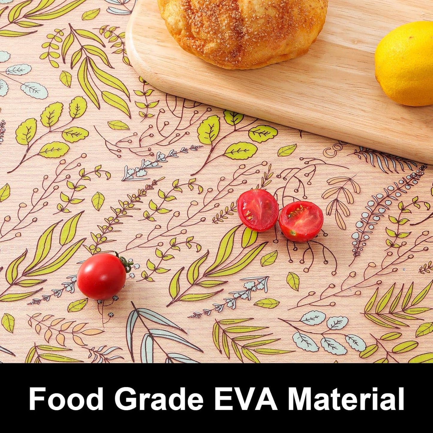 Cooyes Shelf Liners for Kitchen Cabinets, Refrigerator Liners Waterproof & Oil-Proof Kitchen Cupboard Liner Drawer Mats EVA Material Non Adhesive Fridge Liner for Shelves