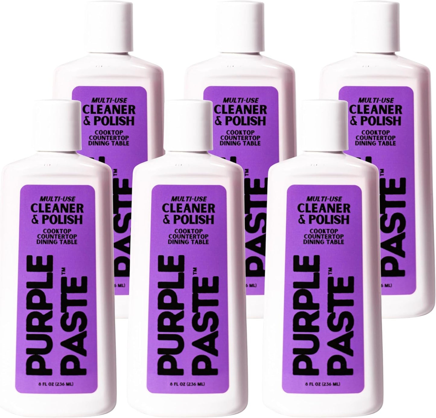 Purple Paste All Purpose Cleaning & Polishing Paste – Tough Stain Remover for Kitchen, Bathroom, Oven, Stove, Tile & Grout – Multi-Surface Cleaner Made in USA, 8oz (Pack of 6)
