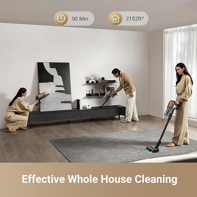 DREAME Z20 Cordless Vacuum Cleaner, Smart Vacuum Cleaner with 250AW Powerful Suction, Up to 90 Minutes Runtime, Versatile for All Surfaces, Handheld Feature for Hard Floors, Carpets & Sofas