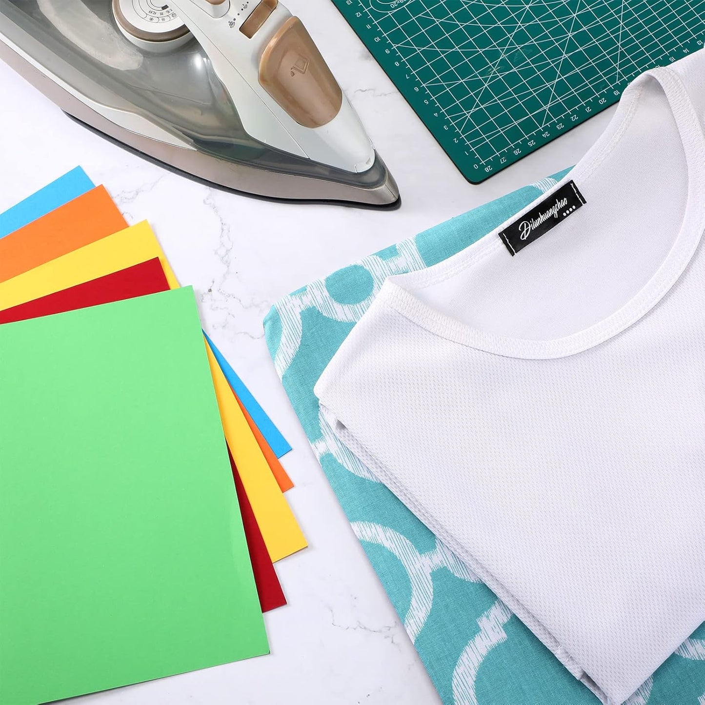 3 Pcs Heat Press Mats Compatible with Easypress 2 / Easypress Easy Press Mat Protective Resistant Double Sides Applicable Ironing Insulation for HTV Iron on Projects(Blue Lantern Pattern)