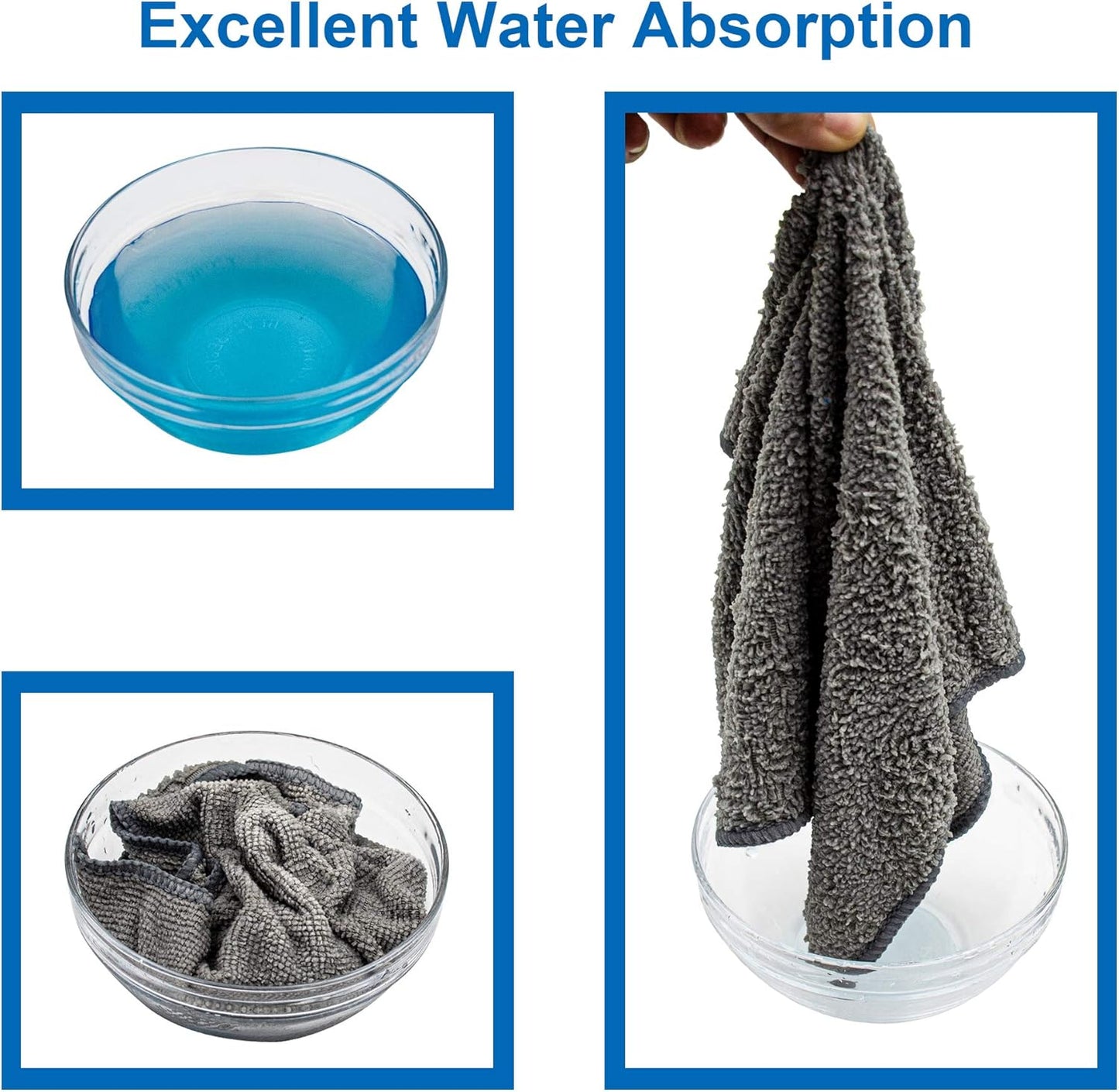 FIXSMITH Microfiber Cleaning Cloth - Pack of 8, Size: 12 x 16 in, Multi-Functional Cleaning Towels, Highly Absorbent Cleaning Rags, Lint-Free, Streak-Free Cleaning Cloths for Car Kitchen Home