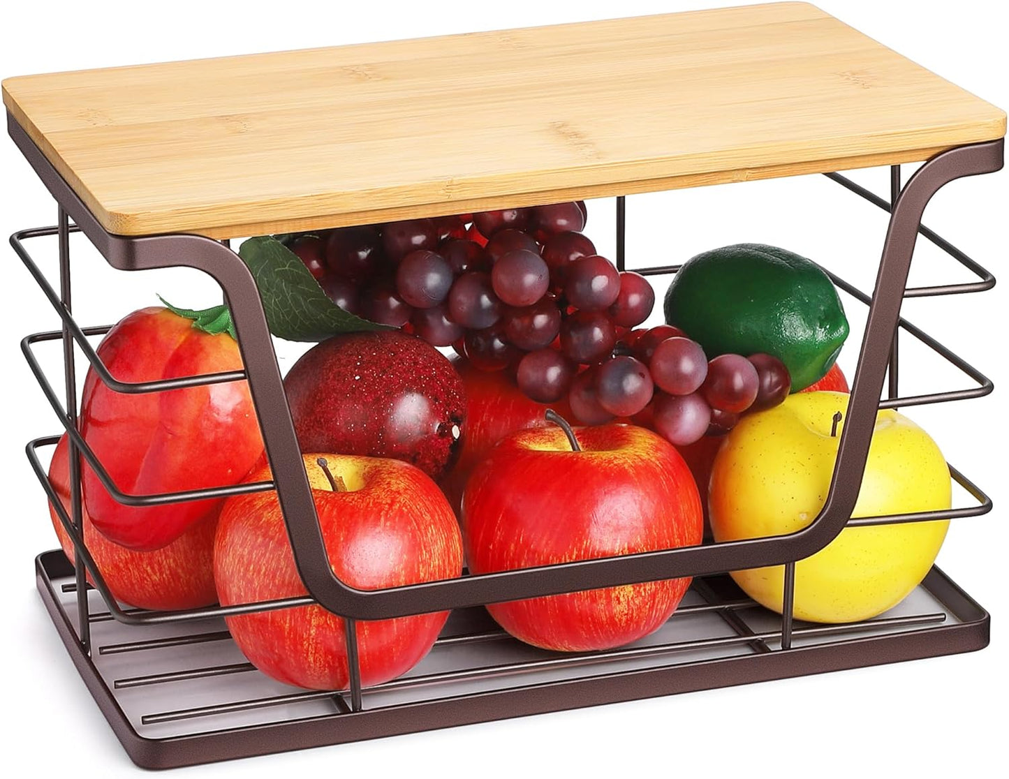 ALOCEO Extra Large Trash Bag Dispenser Under Sink, Stainless Steel Stackable Storage for Kitchen Pantry Organizers and Storage, Brown