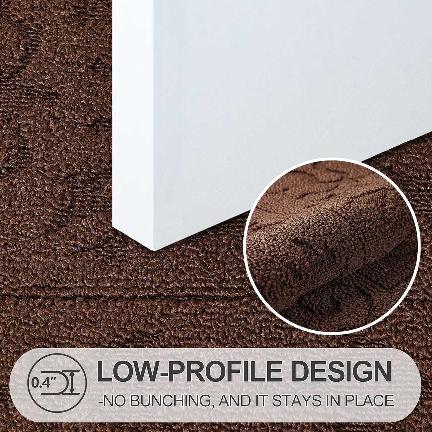 FONEYI Indoor Doormat, Front Back Door Mat 32"x40" Washable, Rubber Backing Non Slip Door Mats, Low-Profile Absorbent Entrance Doormats Inside Floor Mats for Entryway, Resist Dirt Entry Rugs, Coffee