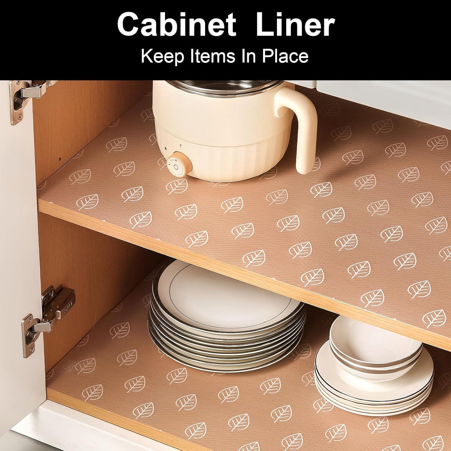 Cooyes Shelf Liner Drawer Liners, Shelf Liners for Kitchen Cabinets, Non-Adhesive Cabinet Liner, EVA Waterproof Non-Slip Refrigerator Liners for Kitchen Drawers