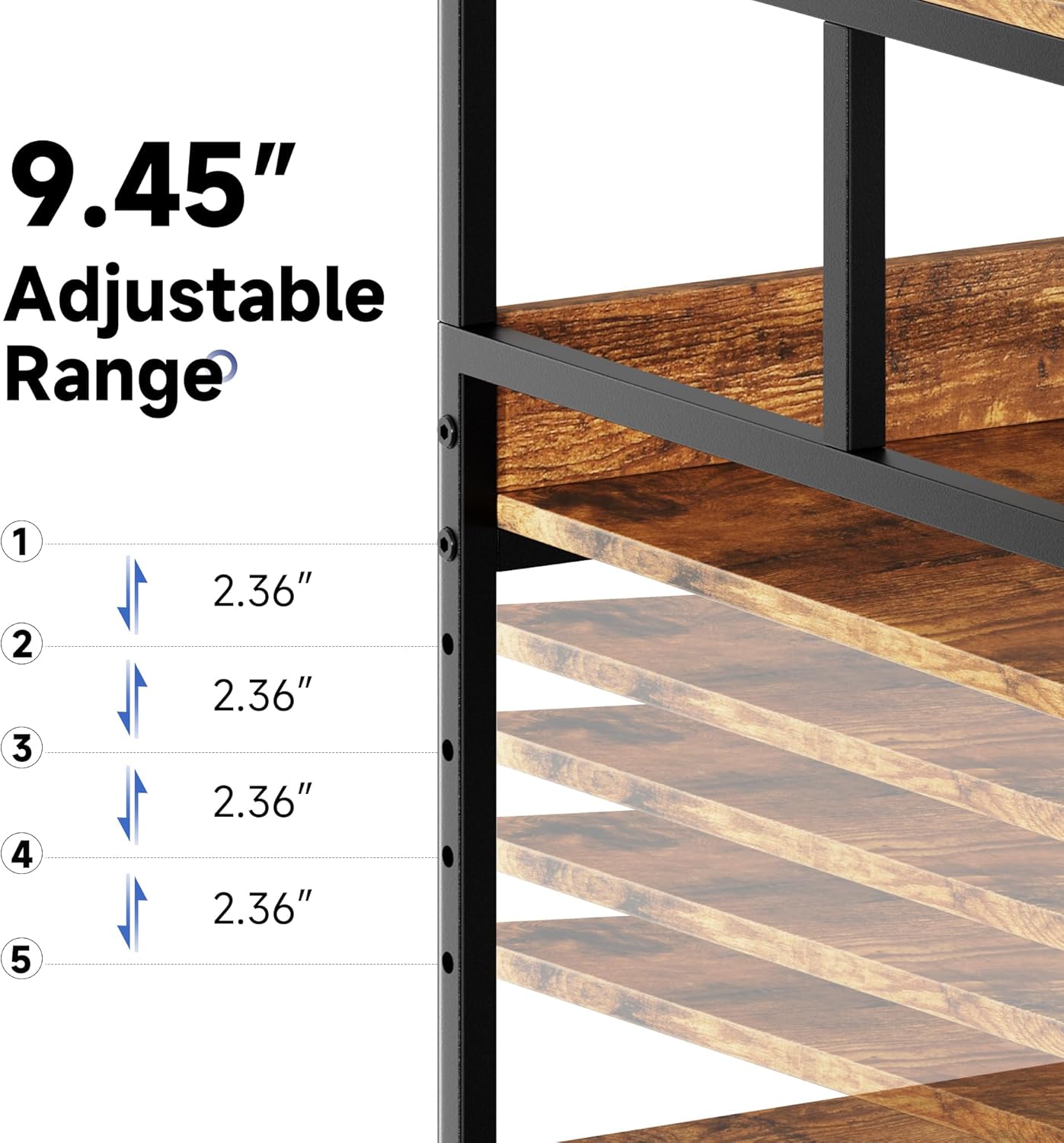 Warmiehomy 24x24 inches Printer Stand with Adjustable Storage Shelf - Large Printer Table with Wheels - 3 Tier Rolling Cart - Use for 3D Laser Printer Mini Fridge Home Office (Brown)