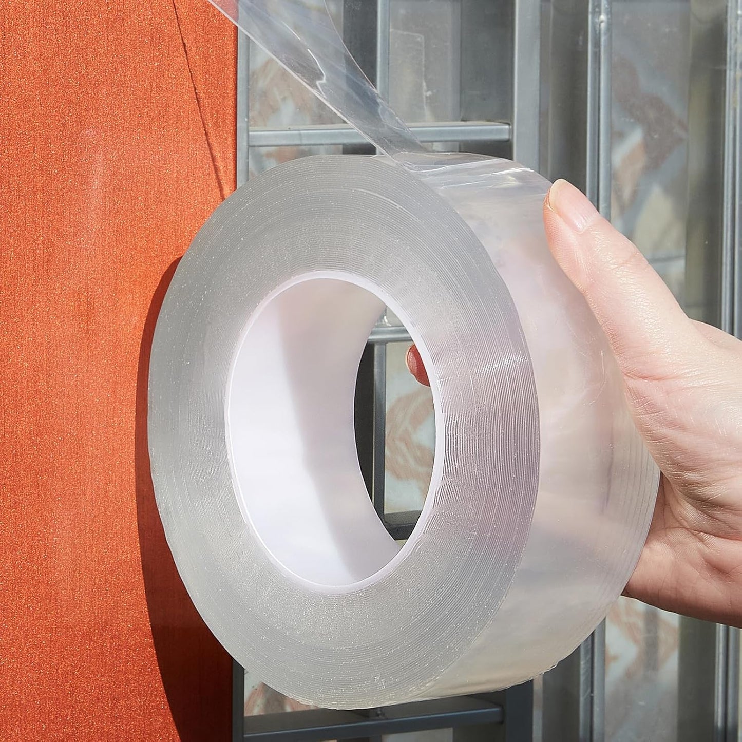 Transparent Window Weather Sealing Tape 2inch*66ft Weather Stripping Residue-Free Clear Window Insulation Tape for Doors Windows and Shower Glass Gaps
