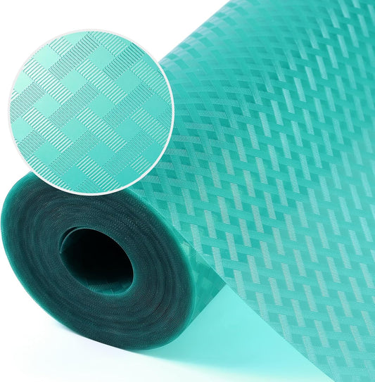 Blue Shelf Liners for Kitchen Cabinets Refrigerator Liners Waterproof & Oil-Proof Kitchen Cupboard Liner Drawer Mats EVA Material Non Adhesive Fridge Liner for Shelves 23.6 x 393.7 Inches