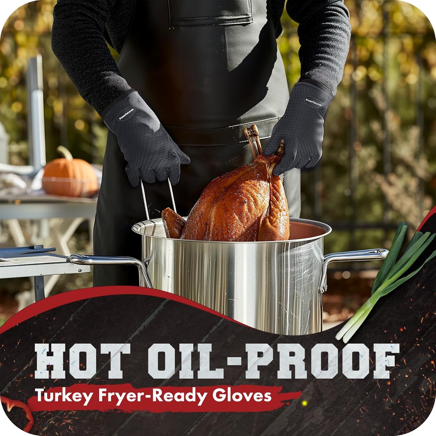 KITCHEN PERFECTION S Silicone Smoker Oven Gloves -Extreme Heat Resistant BBQ Gloves -Handle Hot Food Right on Your Grill Fryer Pit|Waterproof Oven Mitts |Superior Value Set+3 Bonuses