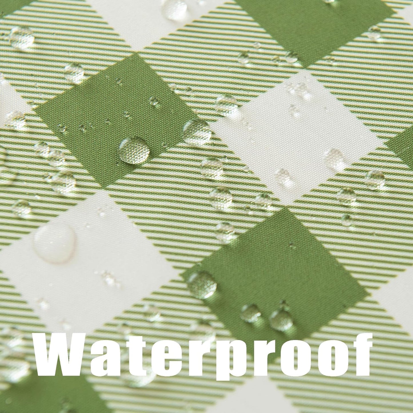 Waterproof Plaid Tablecloth Fabric - Round 120 Inch Classic Gingham Checker Table Cloth for Indoor/Outdoor Use - Buffalo Table Cover for Picnics, BBQs, and Parties