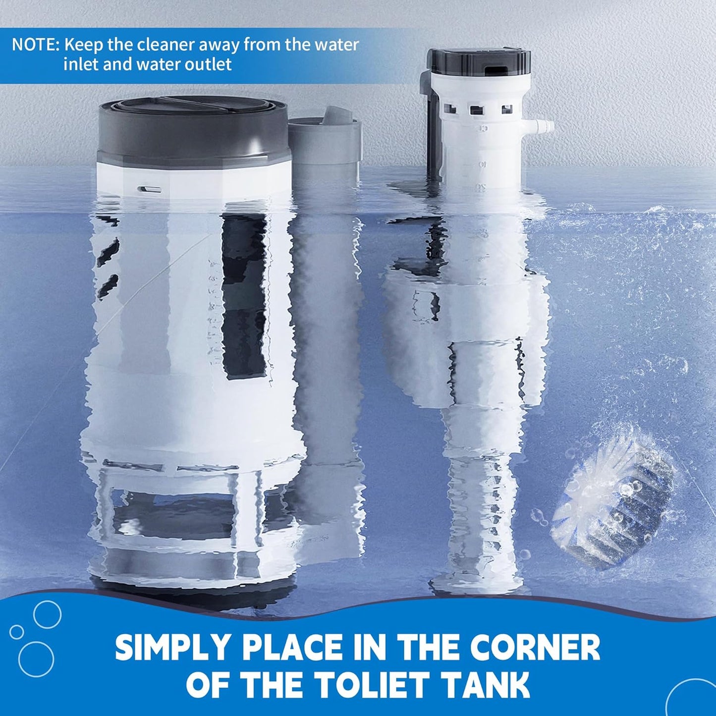 Toilet Bowl Cleaner Tablets, Automatic Toilet Tank Cleaner for Deodorizing & Descaling, Long-Lasting with Sustained Release Technology for Bathroom Cleaners, Blue, 20 Packs