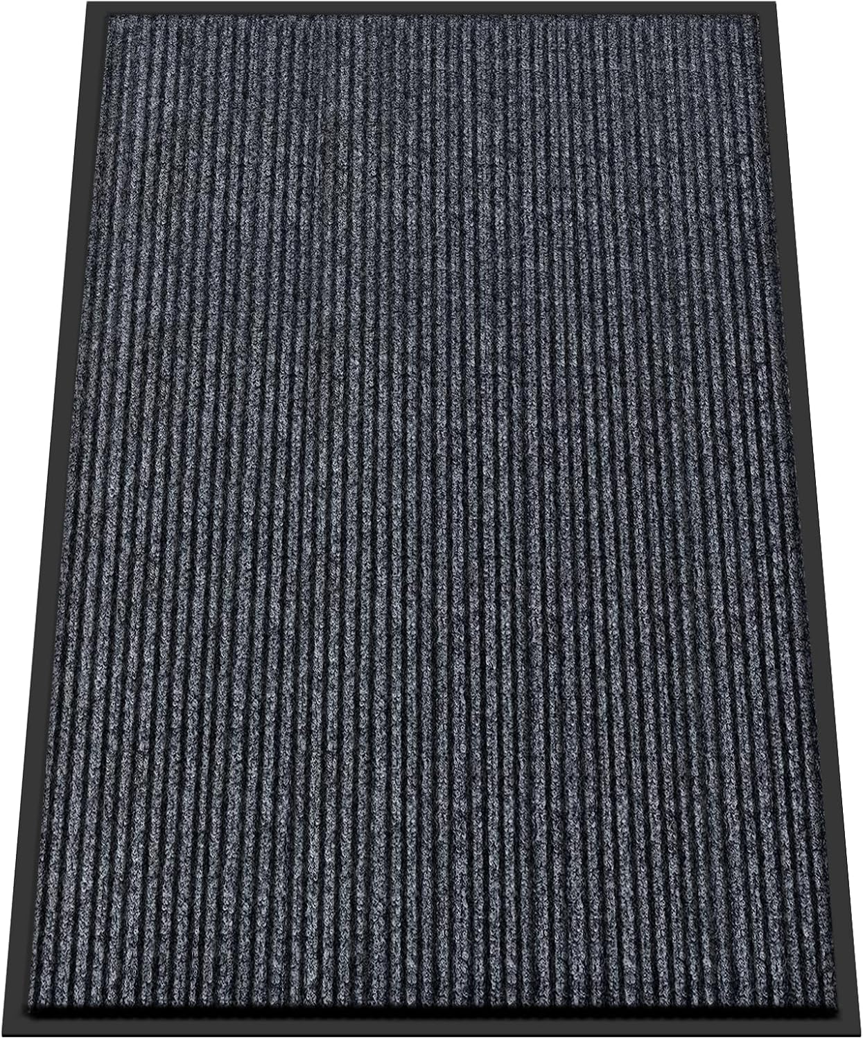 Kuyal Front Door Mat, 4'x6' Indoor Outdoor Entrance Mat, Commercial Floor Mats Inside Outside Entrance, Heavy Duty Durable Welcome Mats, Rubber Backing Non Slip Outdoor Mats for Entryway,Dark Gray