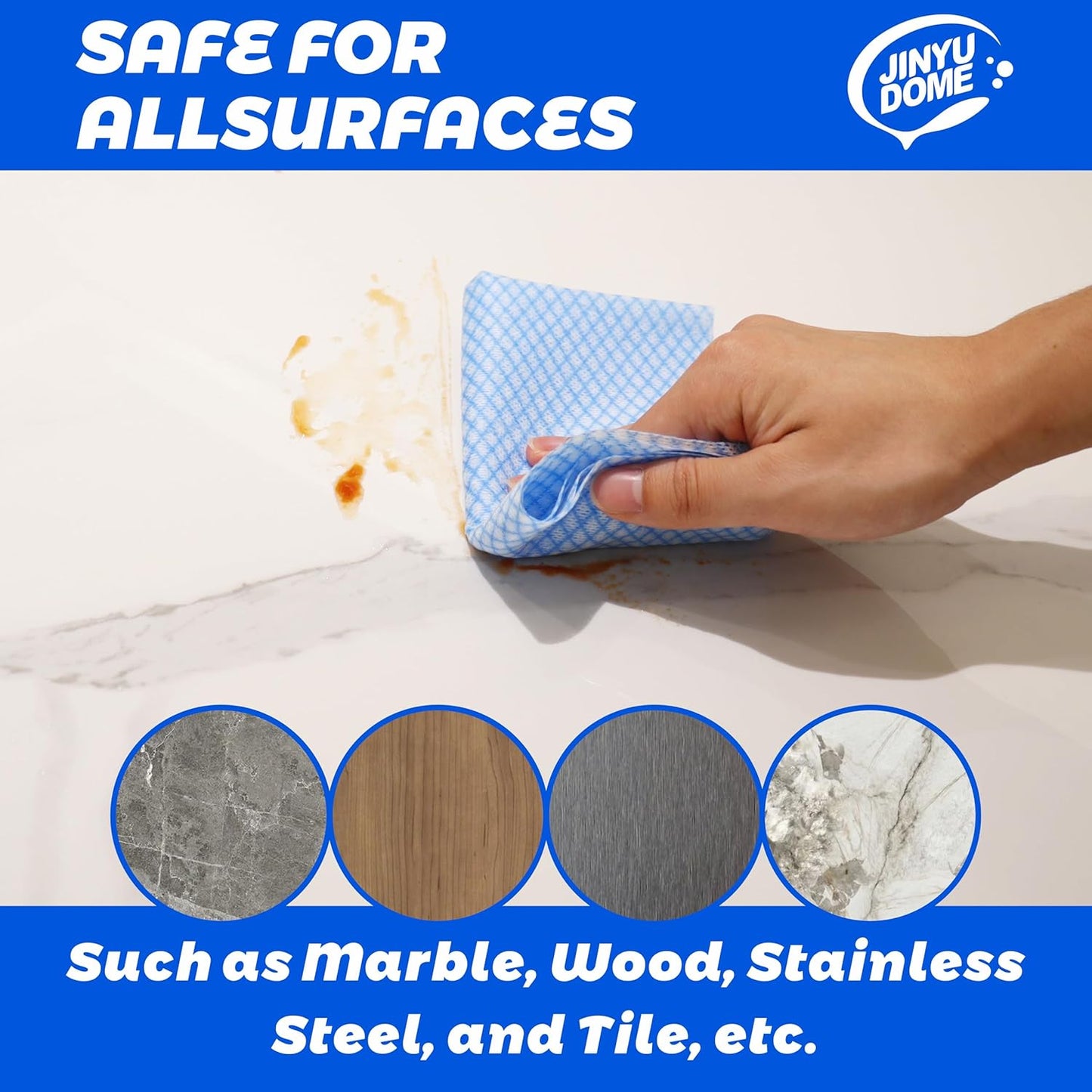 Disposable Kitchen Cleaning Cloths Dish Towels Dish Cloth Reusable Cloths for Kitchen, Bathroom, Household Cleaning (Blue 100 Pack)