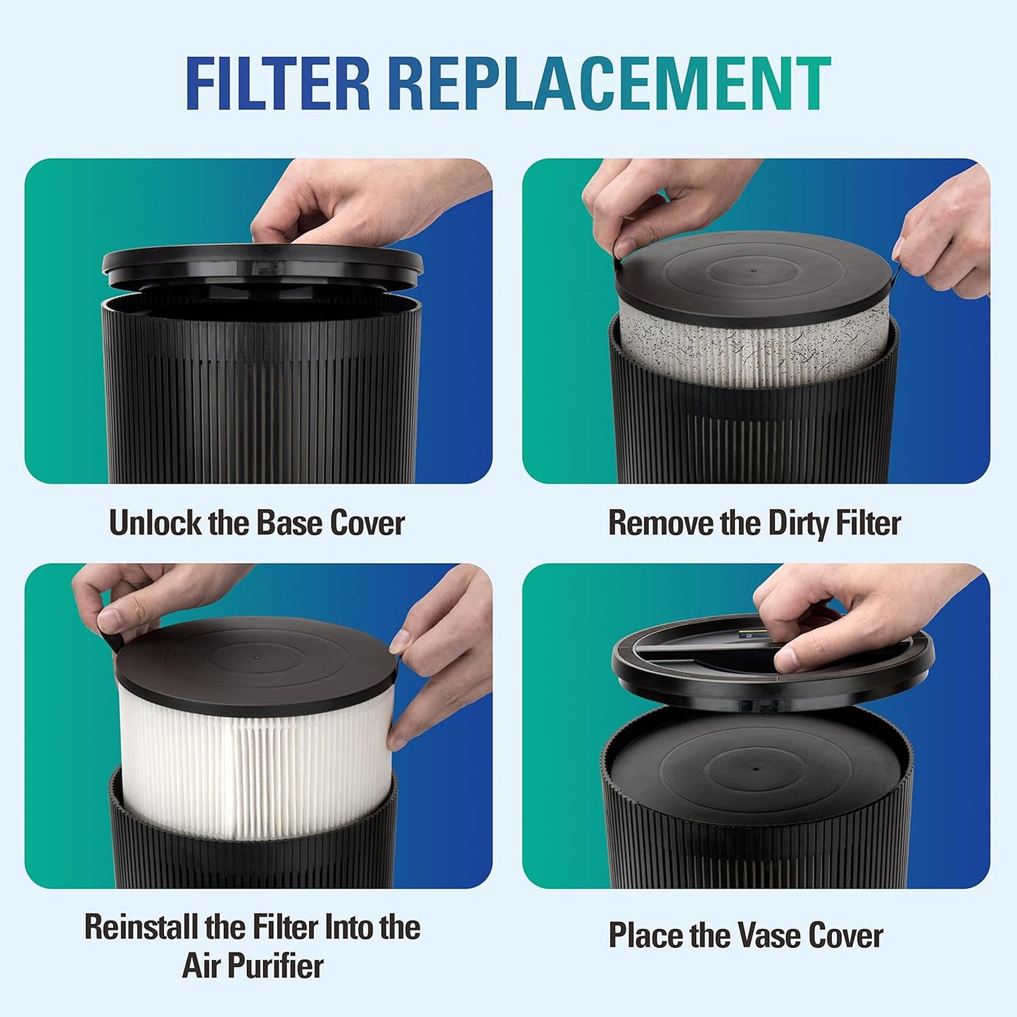 STEALTH Air Purifiers for Home Allergies Pets Hair Dander Pollen Up to 1345 Ft²/H, H13 True HEPA 3-in-1 Filter Air Cleaner, Ozone Free 24db Sleep Mode,3 Speeds Timer for Lage Room Dorm Bedroom