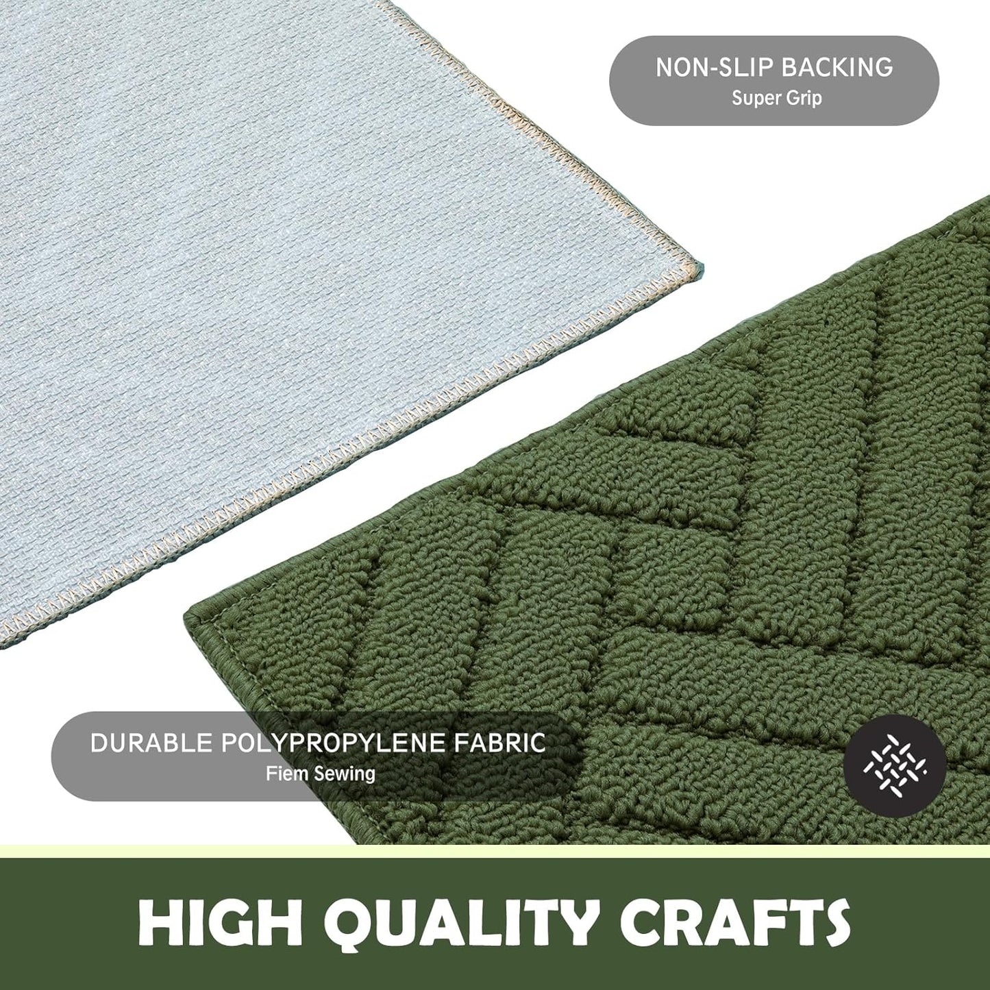 Door Mat Indoor Doormat, Entryway Rug Door Mats Non-Slip Rubber Backing,Heavy Duty Low-Profile Entrance Rugs, Absorbent Resist Dirt Doormats Floor Door mat for Entryway,Green 36"x59"