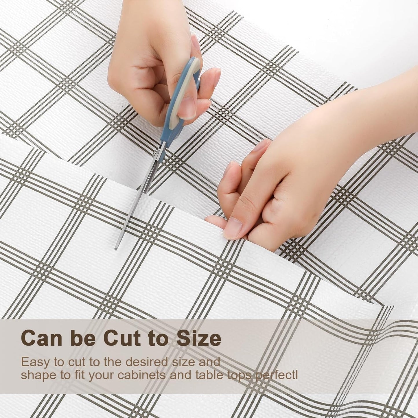 OcePor Non-Adhesive Drawer and Shelf Liner 12IN x 30FT，Non Slip Cabinet and Cupboard Liner, Kitchen Cabinet Liners for Shelves, Waterproof Drawer Shelf Liners for Cabinets/Bathroom Cupboard, Stripe