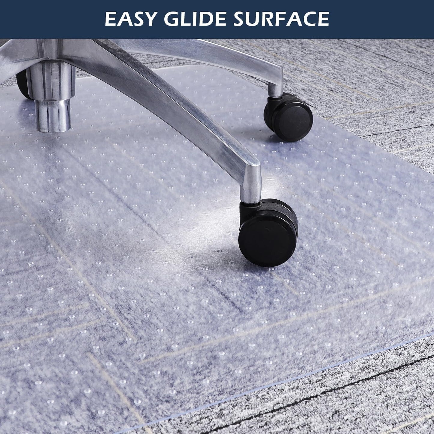 SALLOUS Chair Mat for Carpet, 36" x 48" Office Heavy Duty Chair Mat with Lip, Gaming Chair Mat for Carpeted Floors, Floor Protector Computer Desk Mat for Home Office (Clear, Extended Lip)