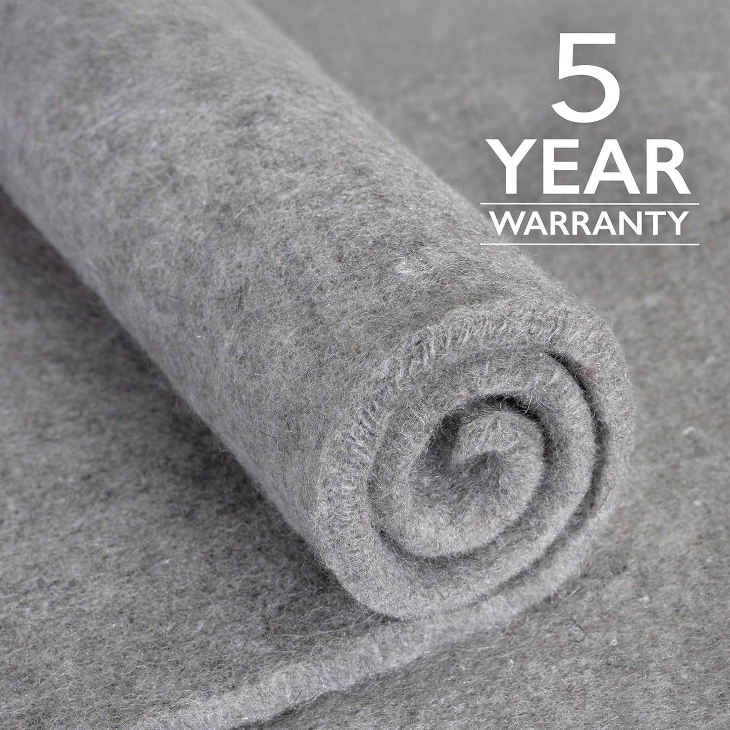 RUGPADUSA - Eco-Plush - 8'x11' - 1/2" Thick - 100% Felt - Luxurious Cushioned Rug Pad - Available in 3 Thicknesses, Many Custom Sizes