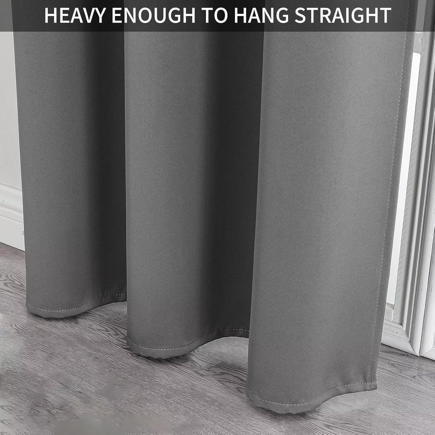 Joydeco Custom Size Door Curtain, Closet Door Curtain - Light Grey