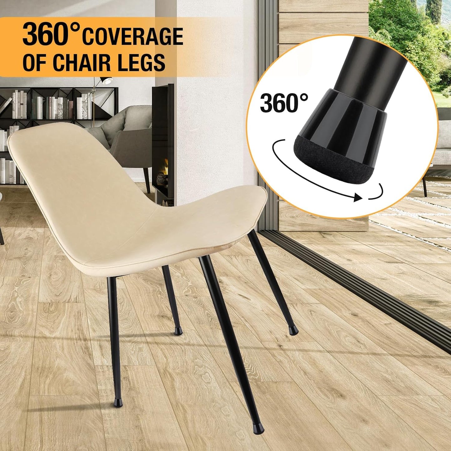 32 Pcs New Small Chair Leg Protectors for Hardwood Floors, Silicone Chair Leg Floor Protectors, Chair Leg Caps Covers Protect Wooden Floors from Scratching, Thick, Won't Tear
