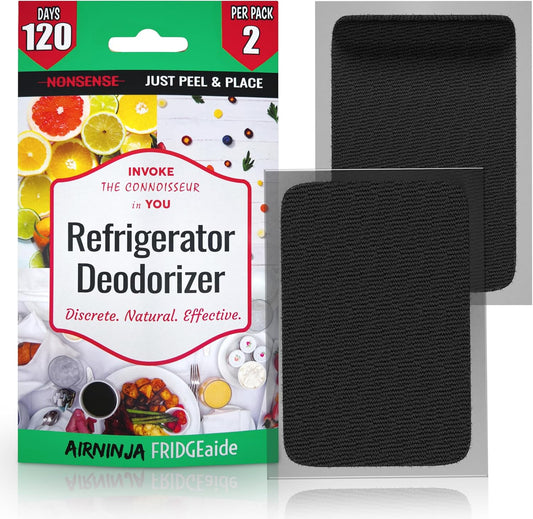 Fridge Deodorizer - Natural Refrigerator Deodorizer Odor Eliminator - Beats Baking Soda and Bamboo Charcoal Air Purifying Bags - Activated Carbon Odor Absorber for Fridge & Freezer (2 pk)