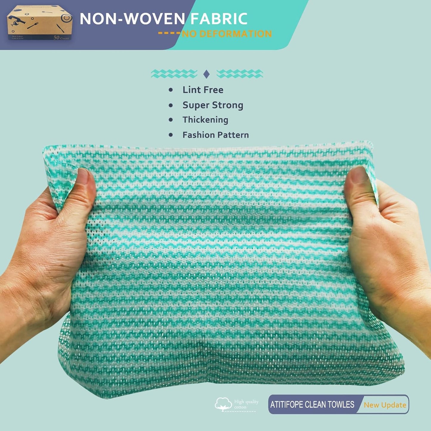 Heavy Duty Wipes Dish Cloths 50Pieces Reusable Wipes Multi-use Cleaning Cloths Towels