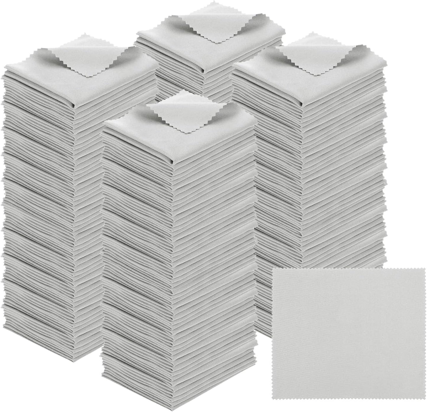 PATIKIL Eyeglass Microfiber Cleaning Cloth 7"x6", 200 Pack Glasses Cleaning Cloth Soft Wipe Screen Cloth for Camera Lens Eyeglasses Screens in Individual Vinyl Pouch, Gray