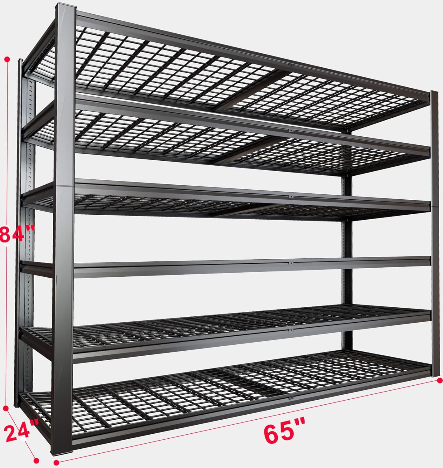 65" W Garage Shelving Heavy Duty, 6 Tier Garage Shelves, Adjustable Storage Shelving Unit, Commercial Metal Shelf for Warehouse, Pantry, School, Shop, 3 Pack