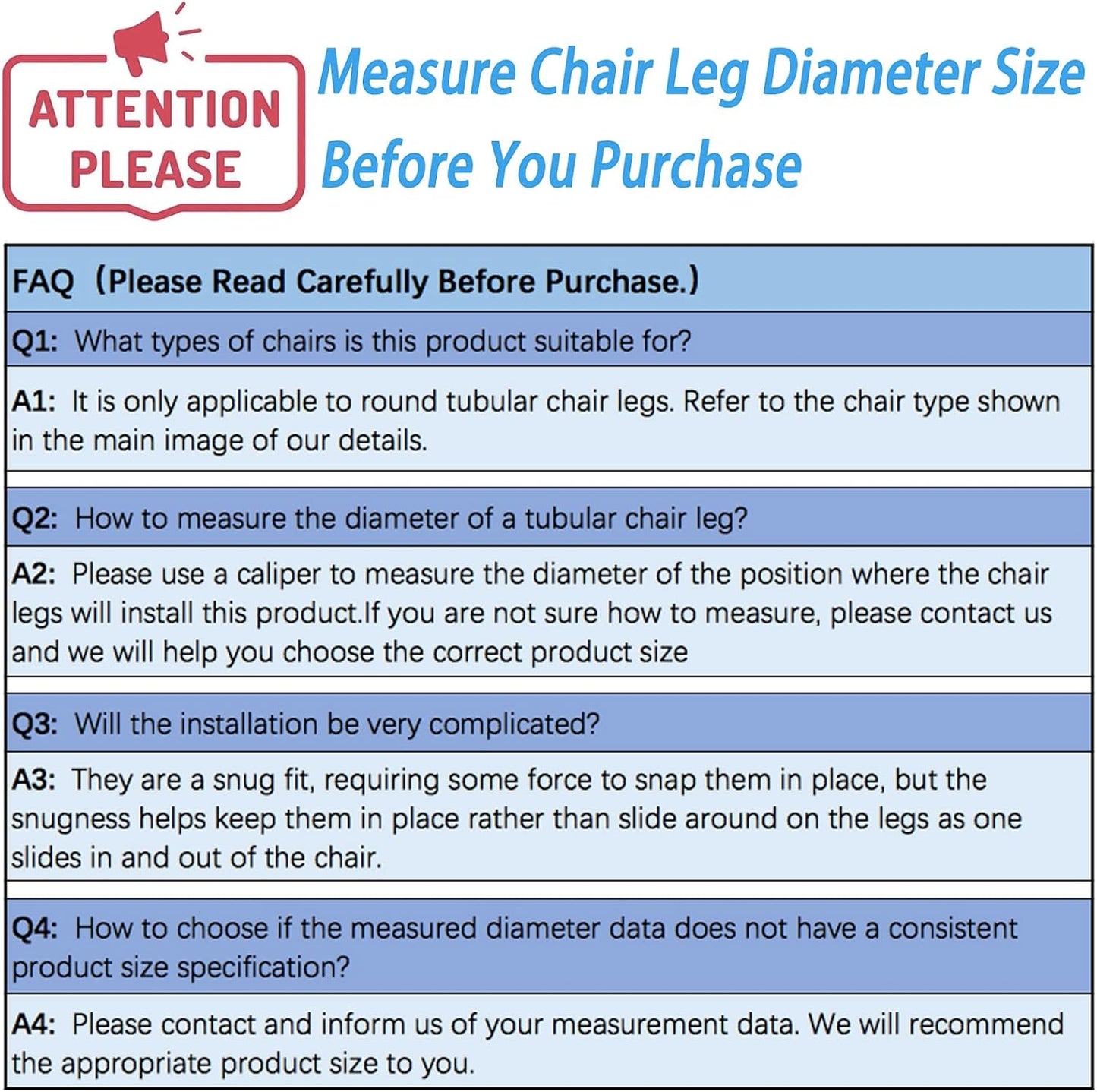 Rectangle U Shaped Chair Leg Tips Caps with Felt Pads,Furniture Feet Protectors Slide Smoothly Glides No Scratches No Noise Protect Hardwood Floors, Fit 19mm(3/4inch) Diameter Tubular Leg (Black 8PCS)