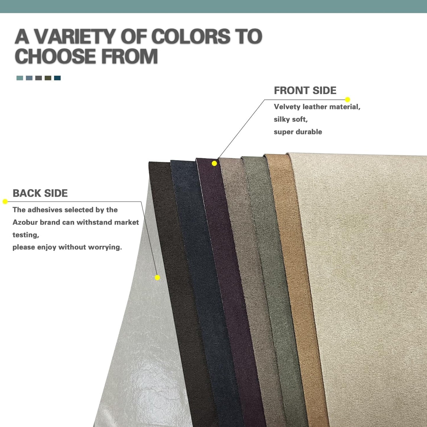 Azobur Sofa Fabric Repair Patch - Self-Adhesive Microfiber Patch for Couch, Multicolor