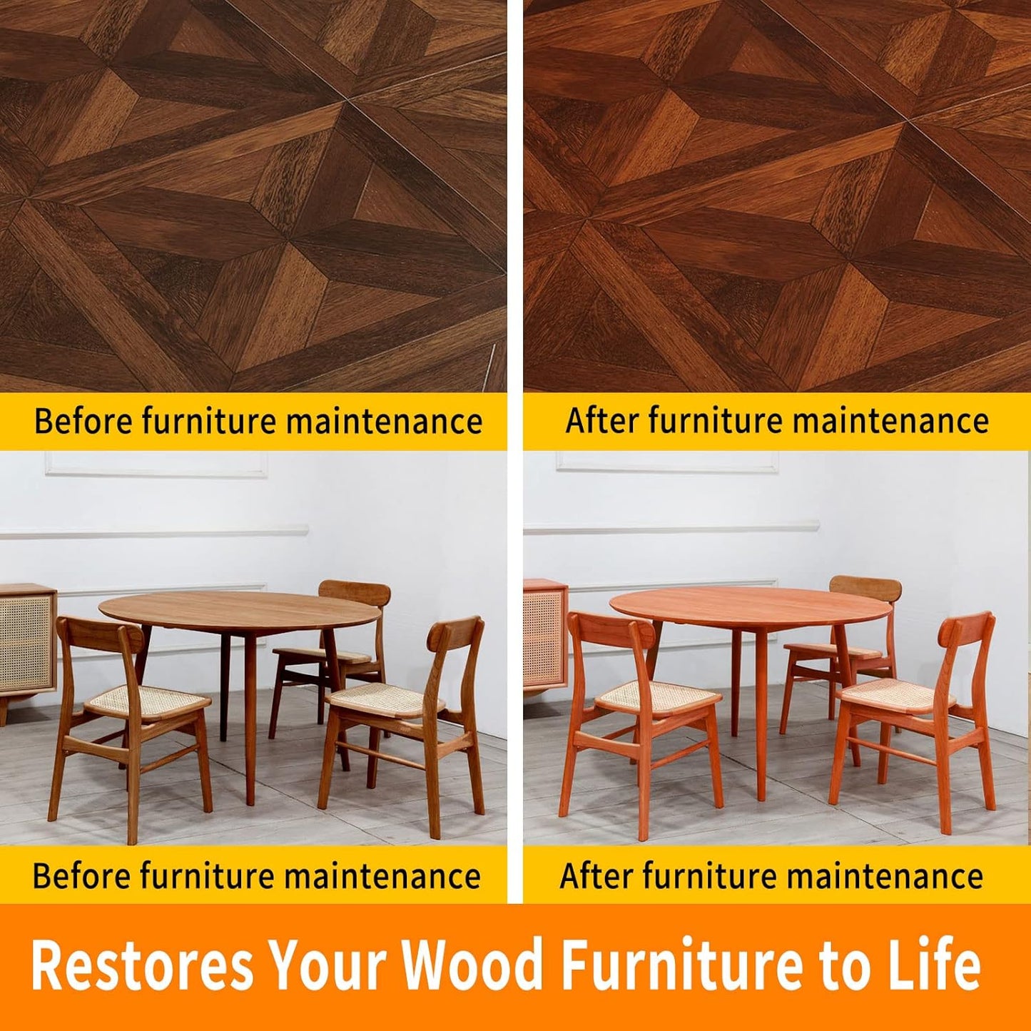 PIPIHUA Beeswax Polish and Conditioner for Wood Furniture - Waterproof & Restorer Wood Wax, Multipurpose Beeswax Furniture Polish and Cleaner for All Types and Colours, 16.23 Fl Oz