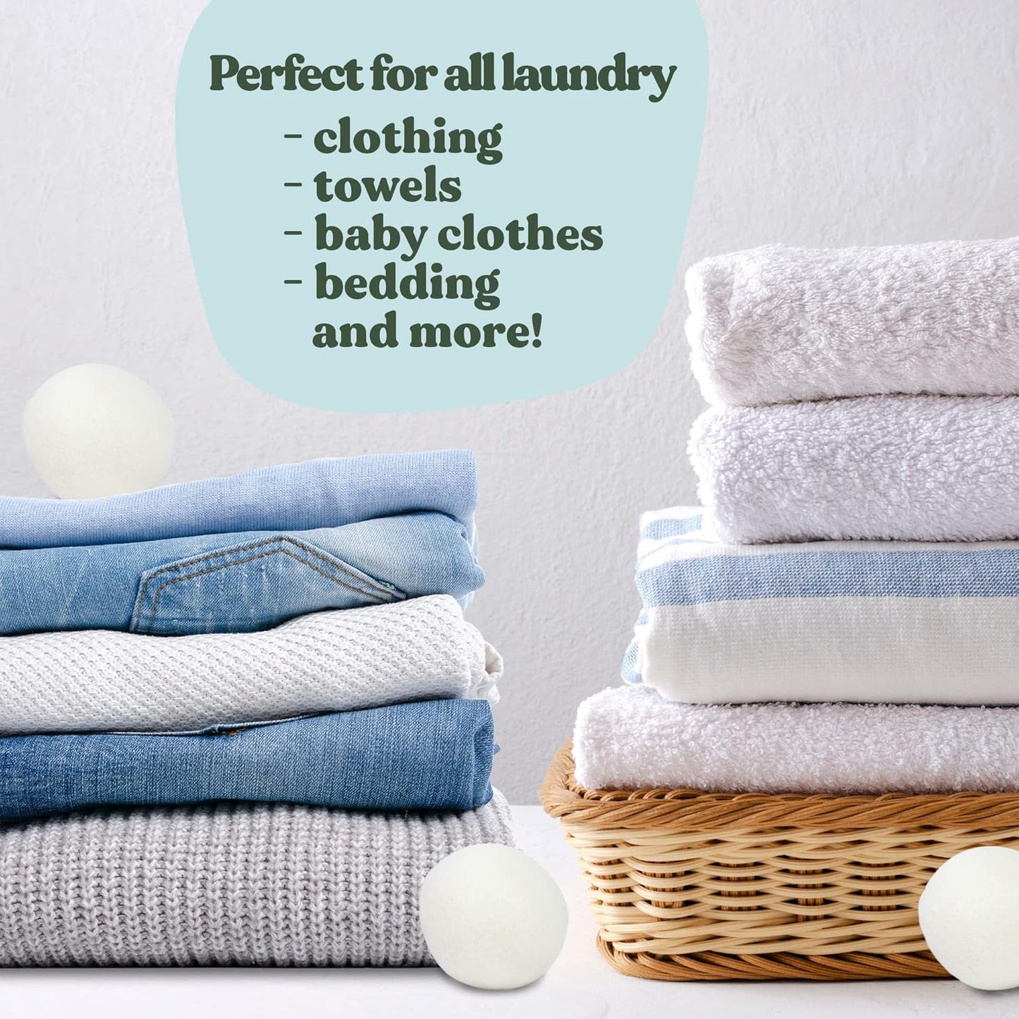 FEBU Wool Dryer Balls, 6-Pack, XL | 100% New Zealand Wool | Natural, Reusable Fabric Softener | Alternative to Dryer Sheets | Reduces Wrinkles, Shortens Drying Time, Zero Waste