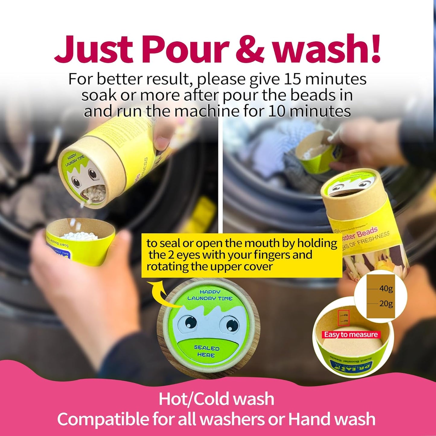 DR.EASY Laundry Scent Boosters 312g,Freesia Bloom Scent Boosters for Washer，Bulk Laundry Booster Beads and fabric scent booster，Fresh Scented Clothes fo 12 Weeks