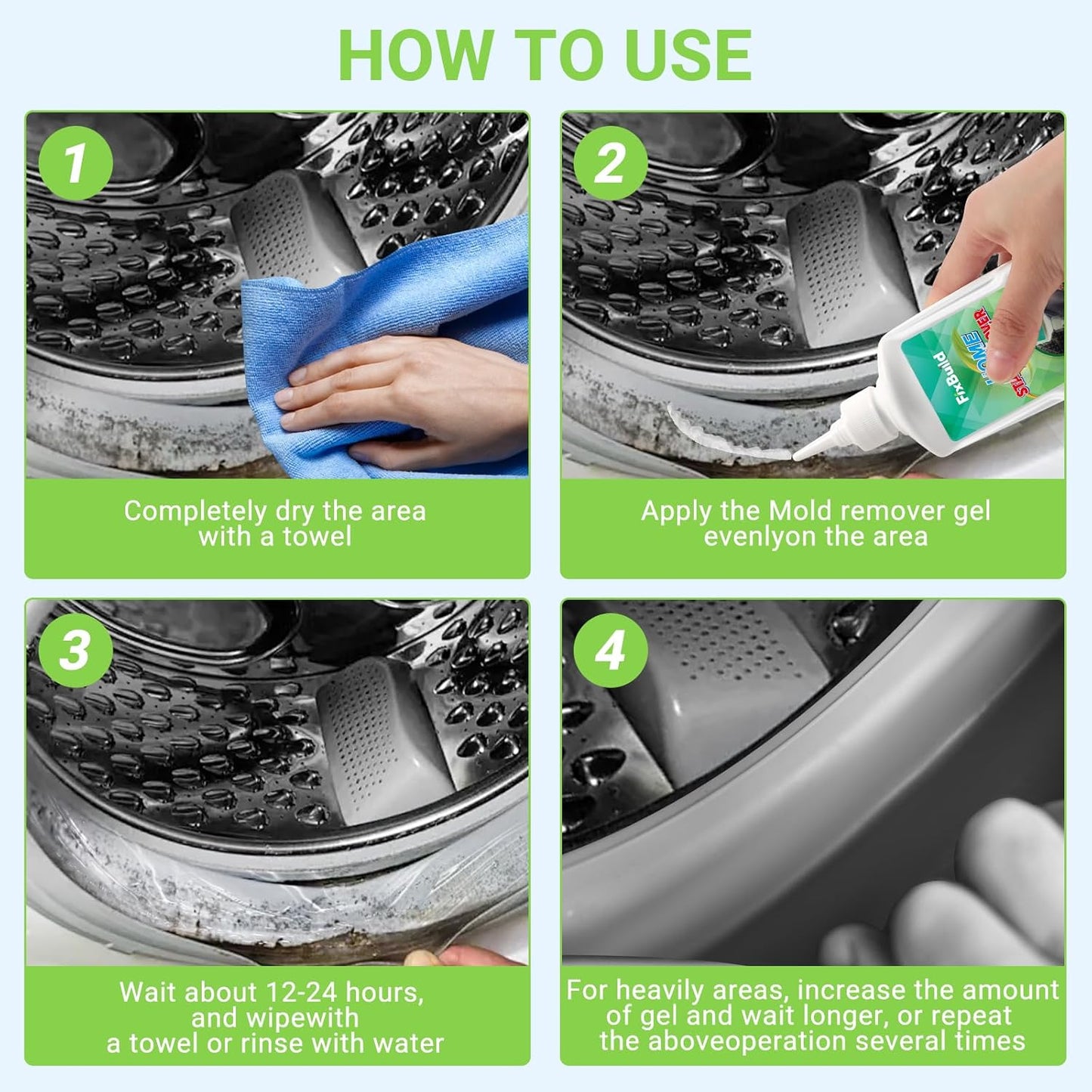 Home Remover Gel, Heavy Duty Stain Cleaner, Multi-Purpose Cleaner Applied to Refrigerator, Washer Rings and Caulk, 7.8 FL OZ