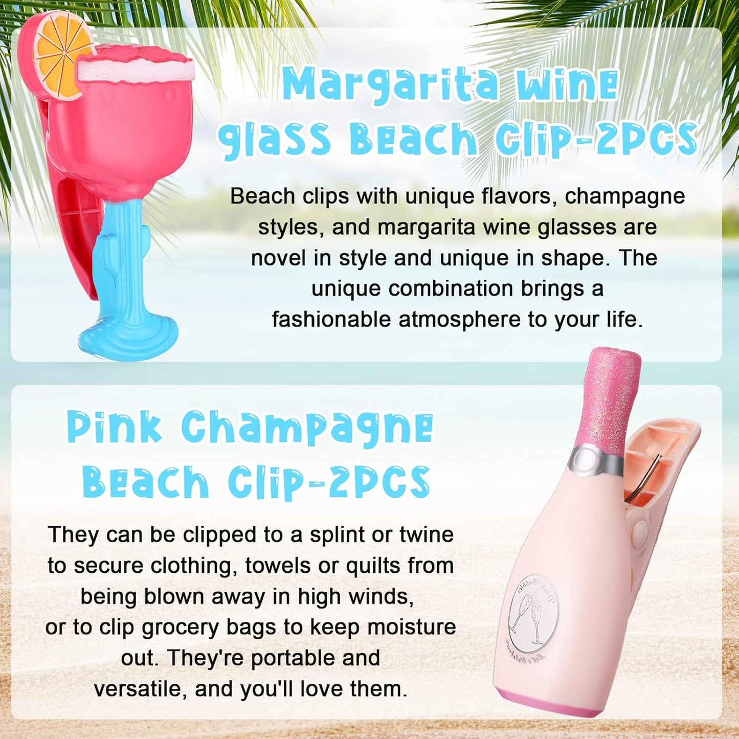 Sieral 8 Pcs Beach Towel Clips Beach Chair Pool Clips for Chairs Plastic Windproof Holder Funny Decorative Clothespins for Patio Accessories Summer, 4 Styles(Cute Style)