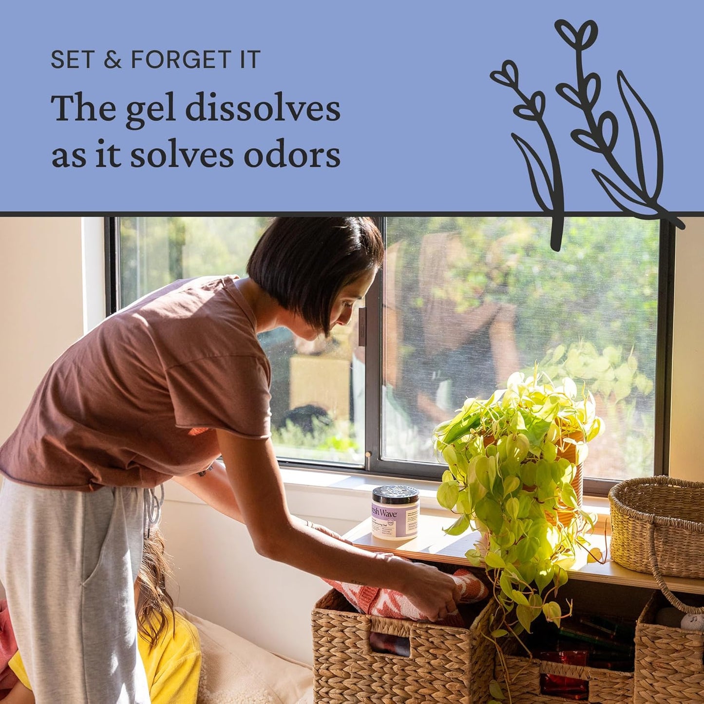 Fresh Wave Lavender Odor Removing Gel, 15 oz. & 7 oz.| Safer Odor Absorbers for Home | Natural Plant-Based Odor Eliminator | Every 7 oz. lasts 30-60 Days | For Cooking, Smoke, Trash & Pets