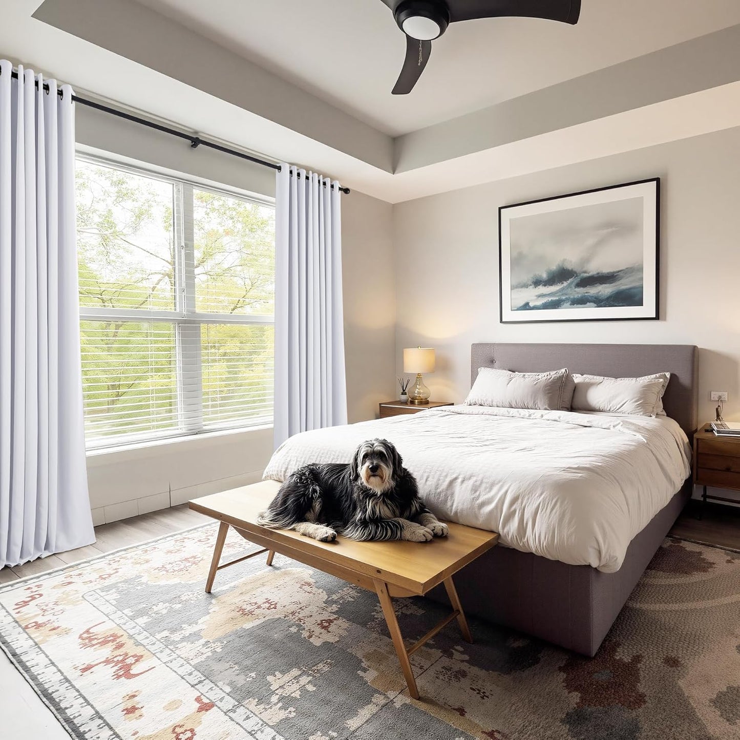 PONY DANCE Pure White Room Darkening Curtains for Living Room, 42" W x 60" L, Thermal Insulated Light Blocking (Reduce 50%-60% Sunlight), Window Treatments Drape for Bedroom Privacy Protection, 2 PCS