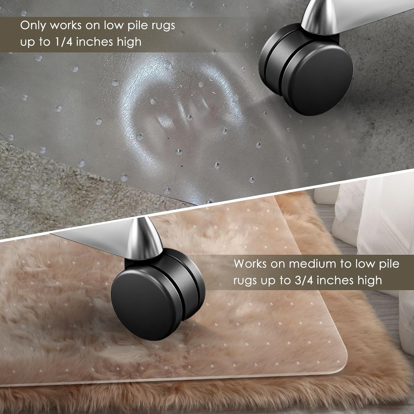 Azadx Heavy Duty Office Chair Mat for Carpet 32" x 55" Hard Material Chair Mat for Carpeted Floor Non-Slip Carpet Protector for Office Easy Glide Desk Floor Mat for Office Chair on Carpets 2 Pack