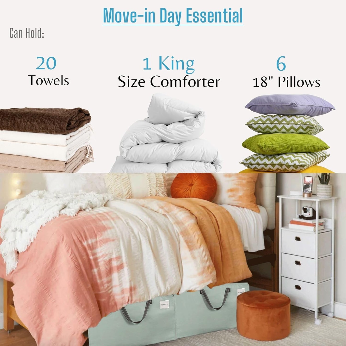 VENO 8 Pack Moving and Storage Bags, Heavy Duty, Alternative to Moving Boxes, Large Packing Totes Supplies for College Dorm Room with Zipper for Clothes, Wide Open Design (Shiny Light Green, 8 Pack)